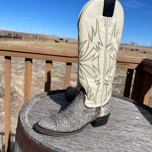Vintage  Olathe Exotic Ringtail Lizard Cowboy Boots